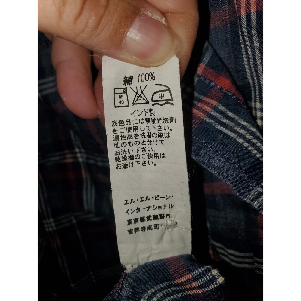 L.L. Bean Plaid Belted Shirt Dress Size S Small Red Blue 100% Cotton Roll Tab - Picture 7 of 16